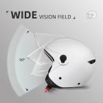 Motorcycle Helmet Retro 3/4 Helmets W/Clear Visor TRIANGLE Open Face WHITE SMALL