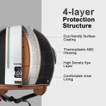 Open Face Motorcycle Helmet for Adults, Half Moped Helmets Medium, Black 