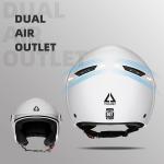 Motorcycle Helmet Retro 3/4 Helmets W/Clear Visor TRIANGLE Open Face WHITE SMALL