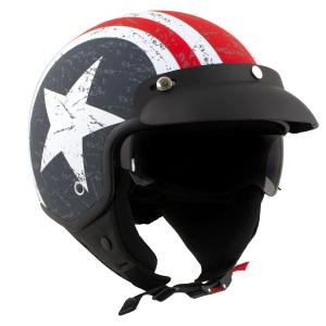 Milwaukee Helmets 9701 Maverick 3/4 Open Face Stars & Stripes Motorcycle Helmets