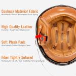 Pretoee Open Face Motorcycle Helmet 3/4 Retro Classic Moped w/Visor, Matte Black