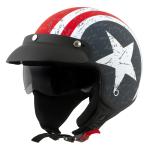 Milwaukee Helmets 9701 Maverick 3/4 Open Face Stars & Stripes Motorcycle Helmets