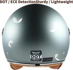 Pretoee Open Face Motorcycle Helmet 3/4 Retro Classic Moped w/Visor, Matte Black