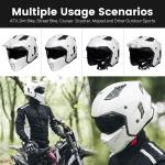 ILM White Open Face Motorcycle 3/4 Half Helmets Vintage Retro ATV Cruiser DOT
