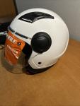 Motorcycle Helmet Retro 3/4 Helmets W/Clear Visor TRIANGLE Open Face WHITE SMALL
