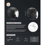 Uimoso Adult Motorcycle 3/4 Open Face Helmet DOT Approved XL Size Black