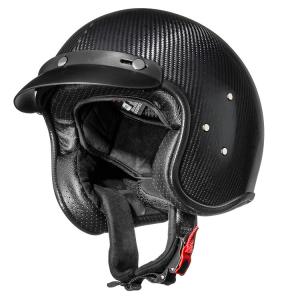 3K Twill Weave Gloss Carbon Fiber 3/4 DOT Open Face Motorcycle Helmet