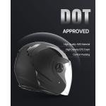 Uimoso Adult Motorcycle 3/4 Open Face Helmet DOT Approved XL Size Black