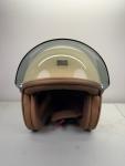 NEXX GARAGE Beige Tan Retro Open Face Tinted Visor Motorcycle Helmet LARGE Gloss