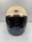 NEXX GARAGE Beige Tan Retro Open Face Tinted Visor Motorcycle Helmet LARGE Gloss