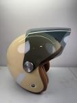 NEXX GARAGE Beige Tan Retro Open Face Tinted Visor Motorcycle Helmet LARGE Gloss