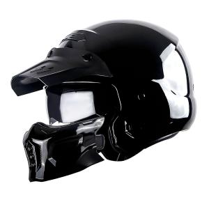 1Storm Motorcycle Full Face Helmet Open Face Helmet with Smoked Shield HKY881S-E