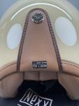NEXX GARAGE Beige Tan Retro Open Face Tinted Visor Motorcycle Helmet LARGE Gloss
