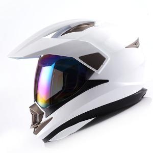 Dual Sport Motorcycle Motocross MX ATV Dirt Bike Full Face Helmet Glossy White