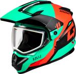GMAX GM-11 Ronin Dual Sport Motorcycle Helmet Black/Aqua