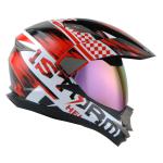 New Dual Sport Motorcycle Motocross MX ATV Dirt Bike Full Face Helmet Storm Red