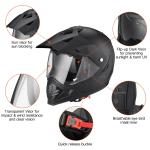 AHR Dual Sport Motorcycle Full Face Helmet w/ Sun Visor Motocross Offroad Bike