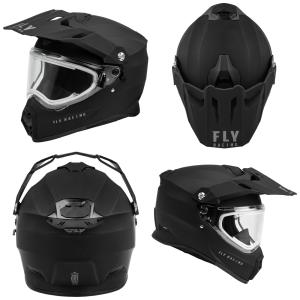 New Fly Racing Trekker Solid Matte Black Electric DOT ECE Motorcycle Helmet