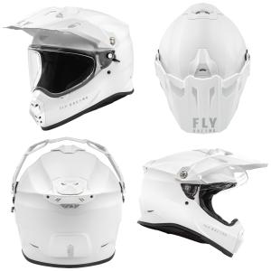 New Fly Racing Trekker Solid White DOT ECE Motorcycle Helmet All Sizes