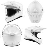 New Fly Racing Trekker Solid White DOT ECE Motorcycle Helmet All Sizes