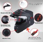 1Storm Dual Sport Motorcycle Off Road Full Face Dual Visor Helmet HF802 M 55-56