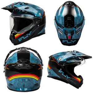 New Fly Racing Trekker Conceal Kryptek Blue Slate DOT ECE Motorcycle Helmet