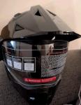 1Storm Motorcycle Motorcross Gloss Black Full Face Dual Sport Helmet HF802 Large