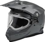 New Fly Racing Trekker Solid Grey Gray Electric Shield DOT ECE Motorcycle Helmet