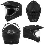 New Fly Racing Trekker Solid Matte Black DOT ECE Motorcycle Helmet All Sizes