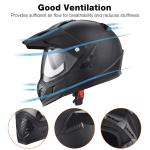 AHR Dual Sport Motorcycle Full Face Helmet w/ Sun Visor Motocross Offroad Bike