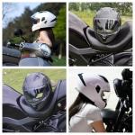 TTMiku Pearl White Dual Visor Modular Helmet