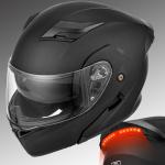 Motorcycle Helmet W/ LED Light Modular Dual Visors Full Face Helmets Flip Up DOT