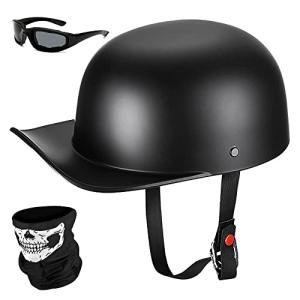 Yesmotor Matte Black Half Cap Motorcycle Helmet