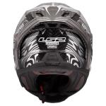 LS2 Dragon Carbon Full Face Motorcycle Helmet - Silver