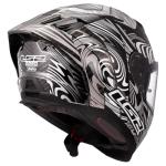 LS2 Dragon Carbon Full Face Motorcycle Helmet - Silver