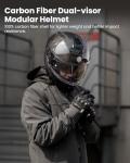 ILM Carbon Fiber Modular Full Face Motorcycle Helmet