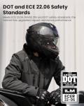 ILM Carbon Fiber Modular Full Face Motorcycle Helmet