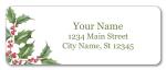 Christmas Holly Flowers Personalized Address Labels - 60-120 Pack