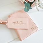 Custom Passport Holder and Luggage Tag Travel Set