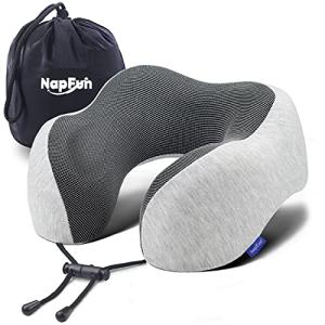 NAPFUN Travel Neck Pillow - 100% Memory Foam