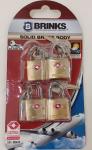 Brinks TSA Approved Solid Brass Luggage Lock 4-Pack