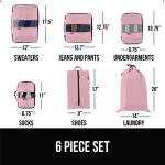 Gorilla Grip 6 Piece Packing Cubes Set