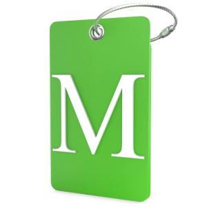 Shacke Initial Luggage Tag with Stainless Steel Ring