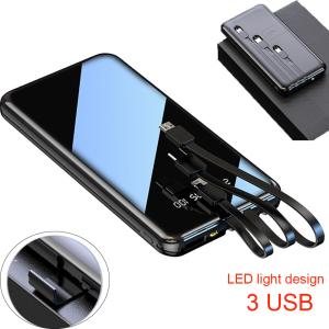10000mAh Power Bank Backup External Battery Pack Charger for Cell Phone 3-USB