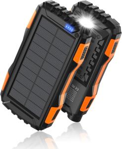Solar Charger Power Bank 42800mAh Portable Charger Power Bank (Orange)
