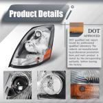 Unitedlu Semi Trucks Headlight Pair Compatible with 2004-2017 VOLVO VNL (Including All Bulbs),VNL Headlamp White Assembly
