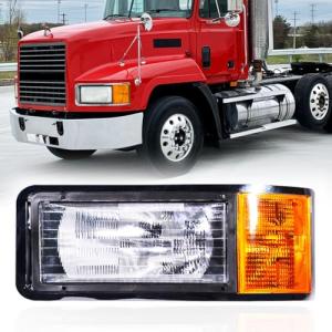Left headlights for Mack,Replacement Headlamp with turn Signal Bulb Compatible with 1990-2006 Mack CH600 CH612 CH613 CL600 CL700 semi Trucks (DOT and SAE Approved)