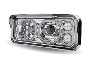 Trux Universal LED Projector Semi-Truck Headlight Assembly - Chrome, Driver's Side, Model Number TLED-H100