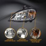 EVERESTHD Headlights Pair Set Headlamps Fit for Freightliner Columbia 1996-2018, Driver & Right Passenger Side Pair Set with All Bulbs Semi Trucks Accessories