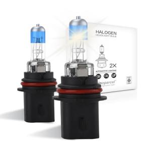 Sinoparcel 9007/HB5 Halogen Headlight Bulbs, High and Low Beam 3500K, Brighter Replacement for Standard 55W Light, Pack of 2